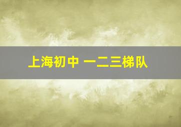 上海初中 一二三梯队